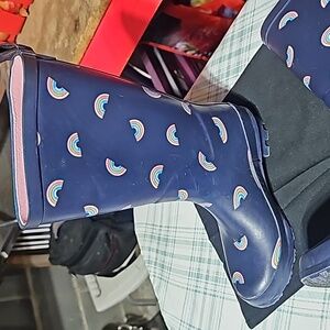 Size 1 children's rainbow rain boots